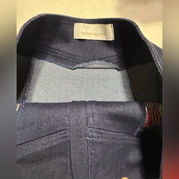 NWOT OOBER SWANK Embroidered Floral bird Denim Mini Skirt - Picture 6 of 8